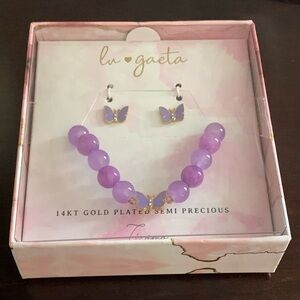 Lu Gaeta Bracelet & Butterfly Earrings Set